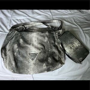 GUESS snakeskin purse and matching wristlet wallet